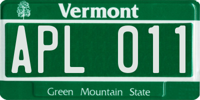 VT license plate APL011
