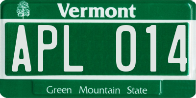 VT license plate APL014
