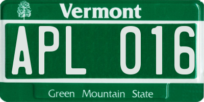 VT license plate APL016