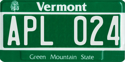 VT license plate APL024