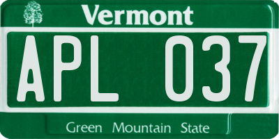 VT license plate APL037