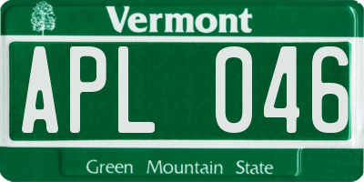 VT license plate APL046