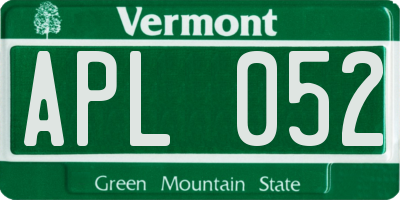 VT license plate APL052