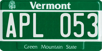 VT license plate APL053