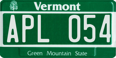 VT license plate APL054