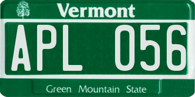 VT license plate APL056