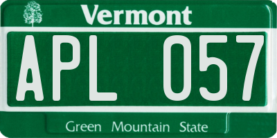 VT license plate APL057