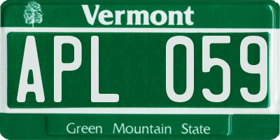 VT license plate APL059