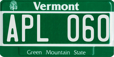 VT license plate APL060
