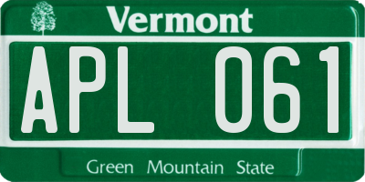 VT license plate APL061