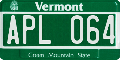 VT license plate APL064