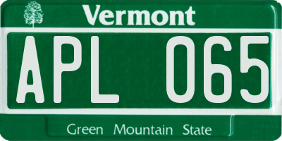 VT license plate APL065