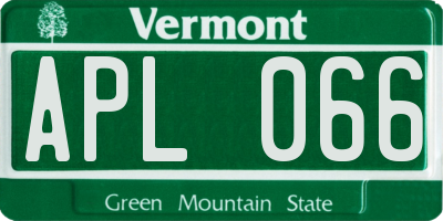 VT license plate APL066