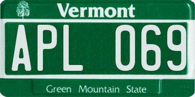 VT license plate APL069