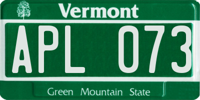 VT license plate APL073