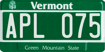 VT license plate APL075