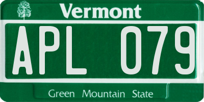 VT license plate APL079