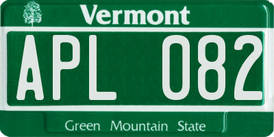 VT license plate APL082