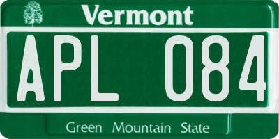 VT license plate APL084