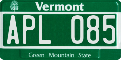 VT license plate APL085