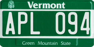 VT license plate APL094