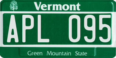 VT license plate APL095