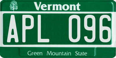 VT license plate APL096