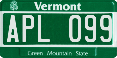 VT license plate APL099