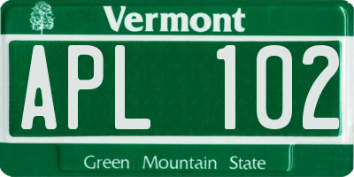 VT license plate APL102