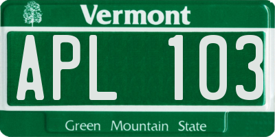 VT license plate APL103