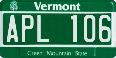 VT license plate APL106