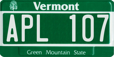 VT license plate APL107