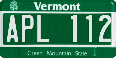 VT license plate APL112