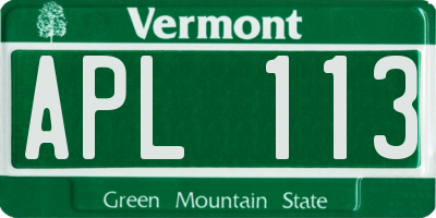 VT license plate APL113