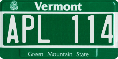 VT license plate APL114