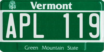 VT license plate APL119