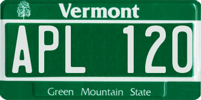 VT license plate APL120