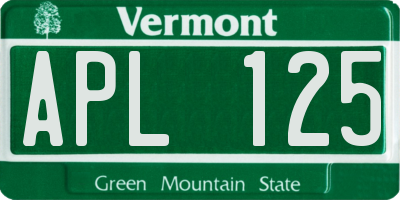 VT license plate APL125
