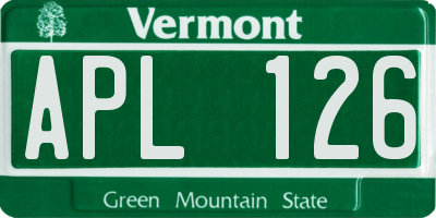 VT license plate APL126
