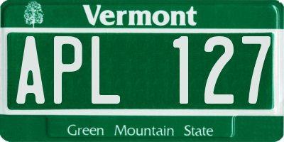 VT license plate APL127