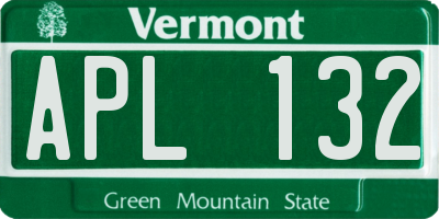 VT license plate APL132