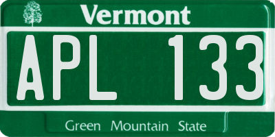 VT license plate APL133