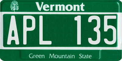 VT license plate APL135
