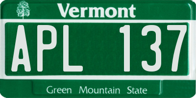 VT license plate APL137