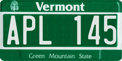 VT license plate APL145