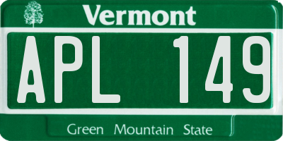 VT license plate APL149