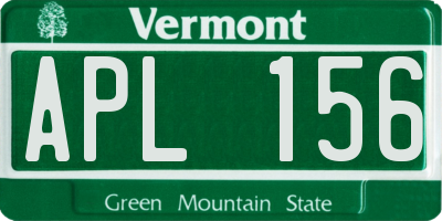 VT license plate APL156