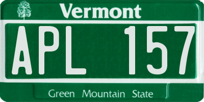 VT license plate APL157