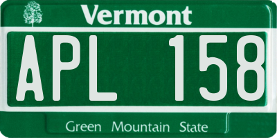 VT license plate APL158
