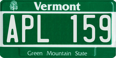 VT license plate APL159